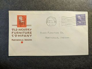 Old Hickory Furniture Co 1943 Ad Postal History Cover Martinsville,  In