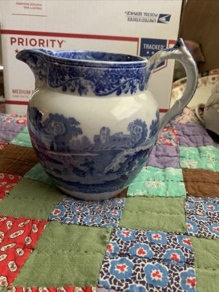 Vintage Small Copeland Spode Blue Tower Creamer 6’ Tall By 5 Wide