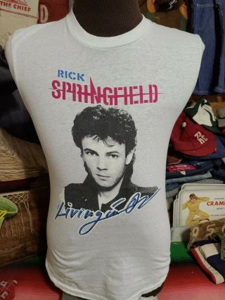 Vintage 1983 Rick Springfield Concert Tour 80s Soft Paper Thin Music T Shirt S/m
