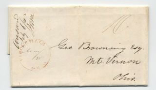 1842 Circleville Ohio Red Cds Stampless To Mt.  Vernon [5251.  151]