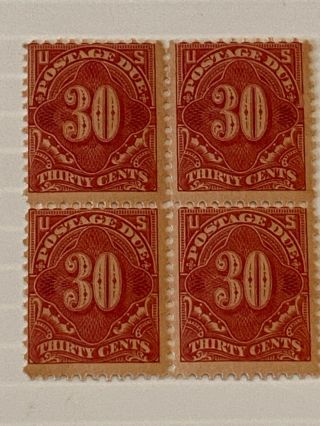 Thirty Cents Postage Due Us Stamp,  United States,  Sheet Of 4,  30 Cent