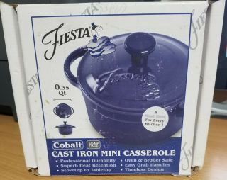 Fiesta Blue Cast Iron Mini Casserole.  35,  Scarlet Fiesta Ware Cookware