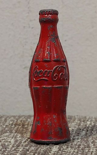 VINTAGE ANTIQUE COCA - COLA BOTTLE METAL PENCIL SHARPENER 1940s OLD COKE SODA SIGN 2