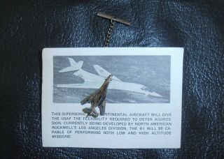 Usaf Supersonic B - 1 Bomber Vintage 1975 Jet Aircraft Tie Tack Lapel Pin