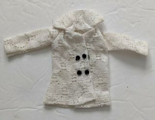 Vintage Barbie Clone Maddie Mod White Lace Top With Black Buttons