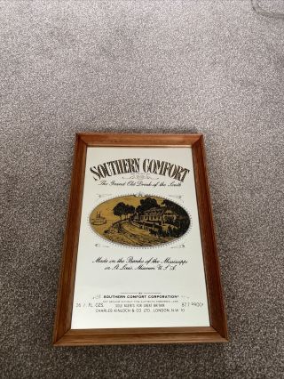 Vintage Southern Comfort Brewery Pub Home Bar Framed Advertising Mirror