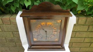 Pfaltzgraff Village Punched Copper Face Clock,  Wood Frame