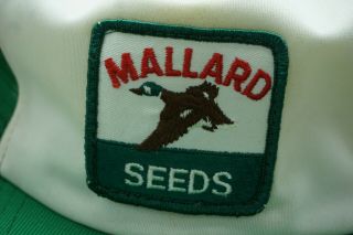 Vintage MALLARD SEEDS Mesh Snapback Trucker Cap Hat Patch Made In USA DUCK 3