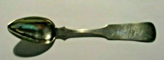 Antique Early 1800s Joseph Draper Coin Silver Spoon Fiddle W Heirloom Note
