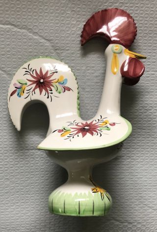 Numbered Vintage Portugal Folk Art Ceramic Rooster Figurine Hand Painted 31