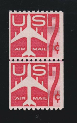 Us C61 7c Air Mail Line Pair Vf Og Nh Scv $27.  50
