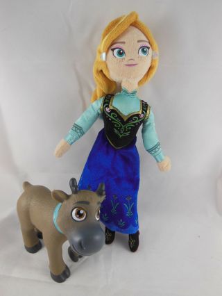 Frozen Anna Plush Cloth With Baby Sven Rare Htf Disney Store 10 "