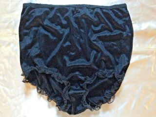 Vintage 60s Silky Black Slippery Double Nylon Gusset Panties