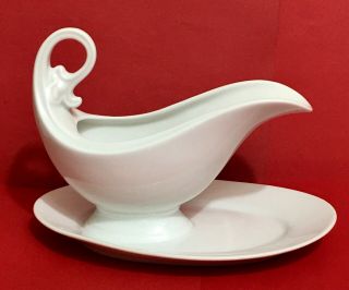 Antique C.  T.  Altwasser Silesia Porcelain Gravy Boat,  Germany Early 20th Century