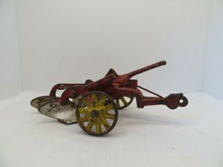 Antique Arcade Mccormick Deering Two Bottom Plow Cast Iron Toy
