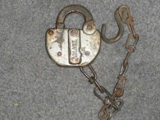 Steel Antique Lock - Bn 76 - Key Hole Cover Has Adlake