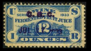 Ref4 Revenue Fermented Fruit Juice 12 Oz Series 1933 Cresta Blanca Cancel H - 524