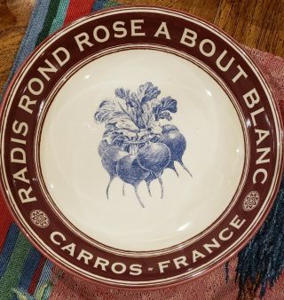 Certified International French Market Tina Higgins Pasta Bowl 9 1/4 " Radishes