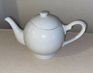 White Teapot I.  Godinger & Co With Unique Lid 5” Height
