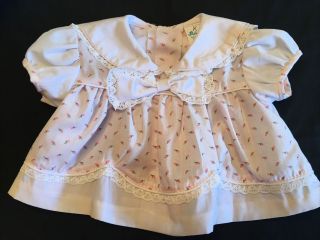 Vtg Baby Girl’s 0 - 6 Small “babyfair” Pink Rosebud Floral Print Dress