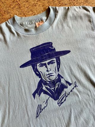Vintage 80s 1986 Clint Eastwood Good Bad Ugly Fan T Shirt - M