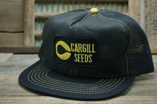 Vintage Cargill Seeds Mesh Snapback Trucker Cap Hat Patch Swingster Made In Usa