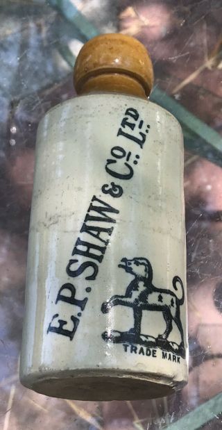 Vintage Antique Stoneware E.  P.  Shaw & Co Ltd Ginger Beer Bottle Jug Wakefield Uk