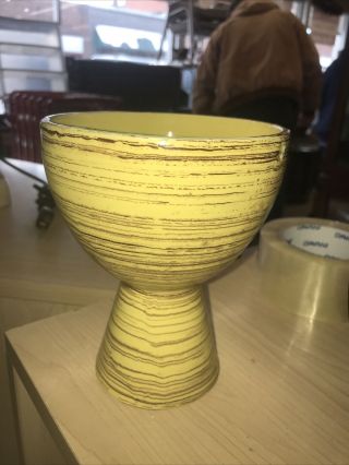 Vintage Nelson Mccoy Miniature Yellow Vase Flower Holder Pottery