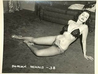 Vintage Slvr Gelatin Photo Dorian Dennis Sexy Burlesque Risque Erotica