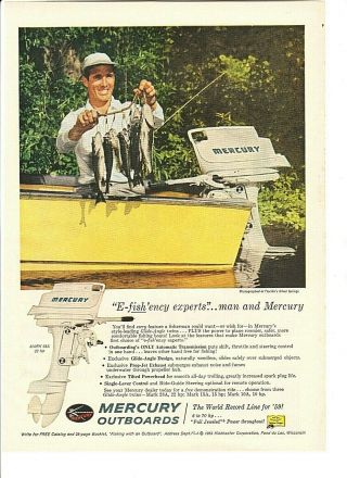 Vintage 1959 Mercury Mark 28a 22 Hp Outboard Motor Color Ad,  Florida