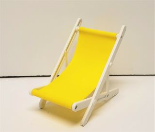 Barbie Doll Size Yellow & White Beach Camping Chair