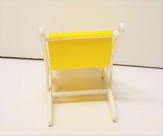 BARBIE Doll Size Yellow & White Beach Camping Chair 2