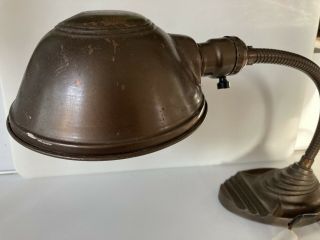 Antique Gooseneck “eagle” Cast Iron Base Adjustable Desk Table Lamp