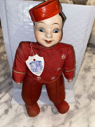Vintage Doll Unica Courtray Belgium Youki With Tag