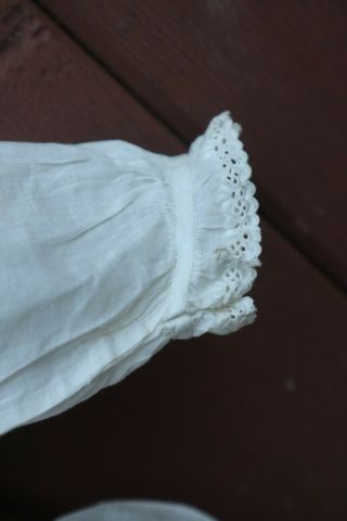 ANTIQUE VICTORIAN CHRISTENING GOWN EMBROIDERED LACE COTTON DOLL DRESS 38 