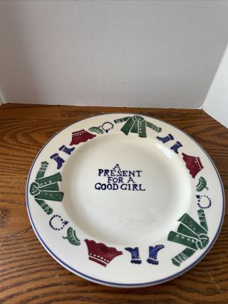 Emma Bridgewater Vintage “a Present For A Good Girl” Child’s Plate Baby Gift Euc