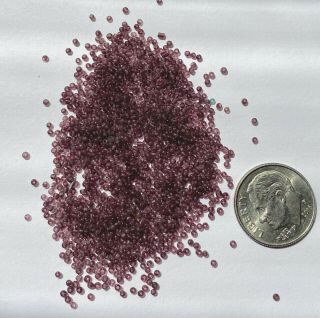 Rare Antique Micro Seed Beads - 16/0 Med - Dark Transparent Antique Purple - 3.  8g Bags