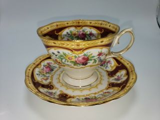 Royal Albert " Lady Hamilton " Tea Cup & Saucer Bone China England 1945 - 1950 