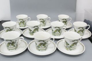 Figgjo Flint Norway Market Turi Design Set Of 10 Teacups & 10 Saucers