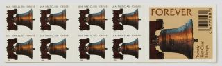 Forever Liberty Bell Double - Sided Booklet Of 20 2008 Scott 4126c Bell 16mm Wide