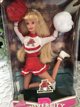 1996 Mattel University Of Arkansas Barbie Doll 17191 Special Edition Nrfb
