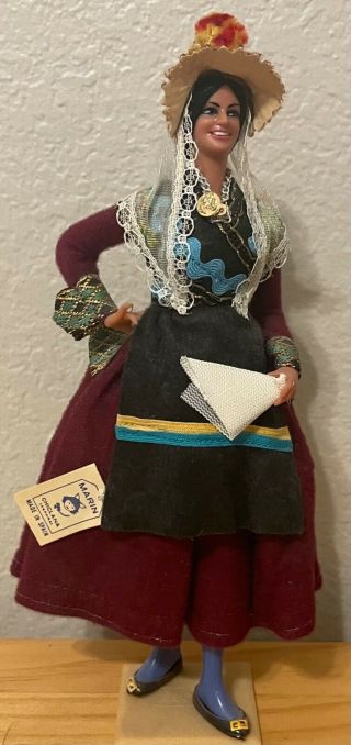 Vintage Marin Chiclana Spanish Doll Made In Spain 9 Inches