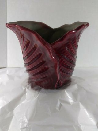 Red Wing Vase Planter Maroon 5 " 6 " 1281