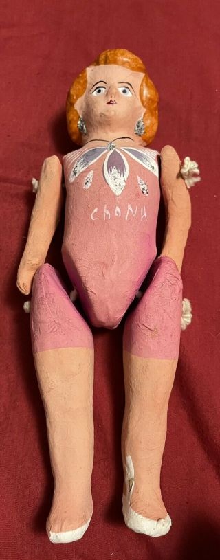 Vintage Paper Mache Mexican Doll? 9 Inch