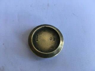 Quality Antique Brass 1 Oz Scale Weight - 1.  2 Inches