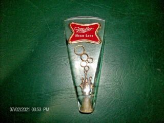 Miller High Life Beer Tap Handle - Acrylic/lucite - Vintage