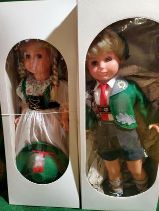 Hans Volk Alpine Girl And Boy German Doll Vintage 1991 Folk Dolls From Heigle