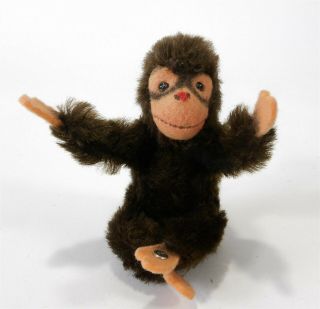Vintage 3 " 1967 - 77 Miniature Steiff Jointed Mohair Jocko Monkey