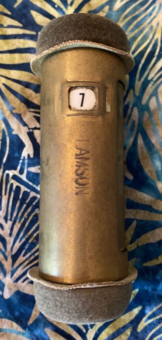 Antique Lamson Brass Pneumatic Vacuum Money Tube Cylinder Capsule 7