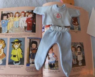 Vintage Arranbee R&b 1957 Littlest Angel Doll Clothes - 2 - Piece Blu Knit Sleeper